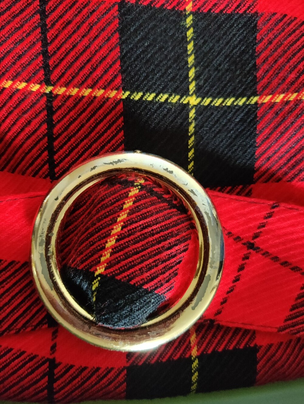 Red & Black Plaid Belted Dress - Picture 4 of 7